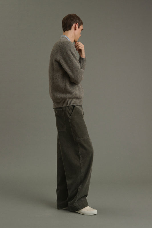 Isamu pullover - Grey-Green - Wool - Men