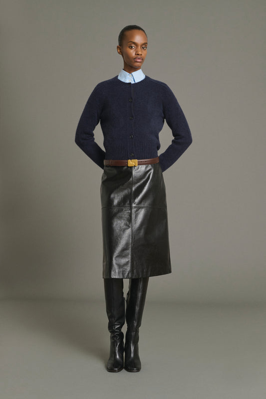 Cardigan Lyne - Navy - Wool - Women