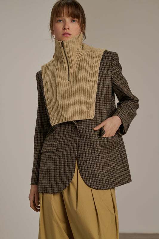Wool Collar - Beige - Wool - Women