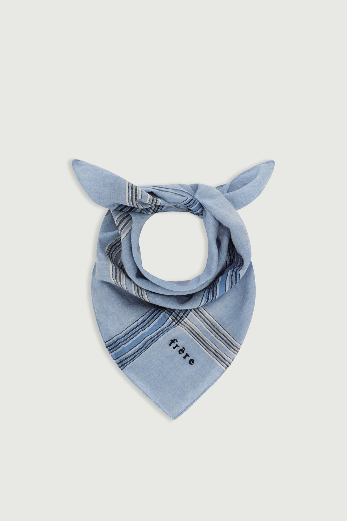 Scarf Paulin - Sky Blue/Black - Cotton - Men