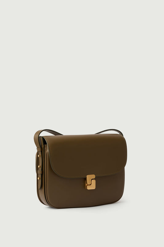 Sac Bellissima Maxi - Kaki Doré - Cuir - Femme