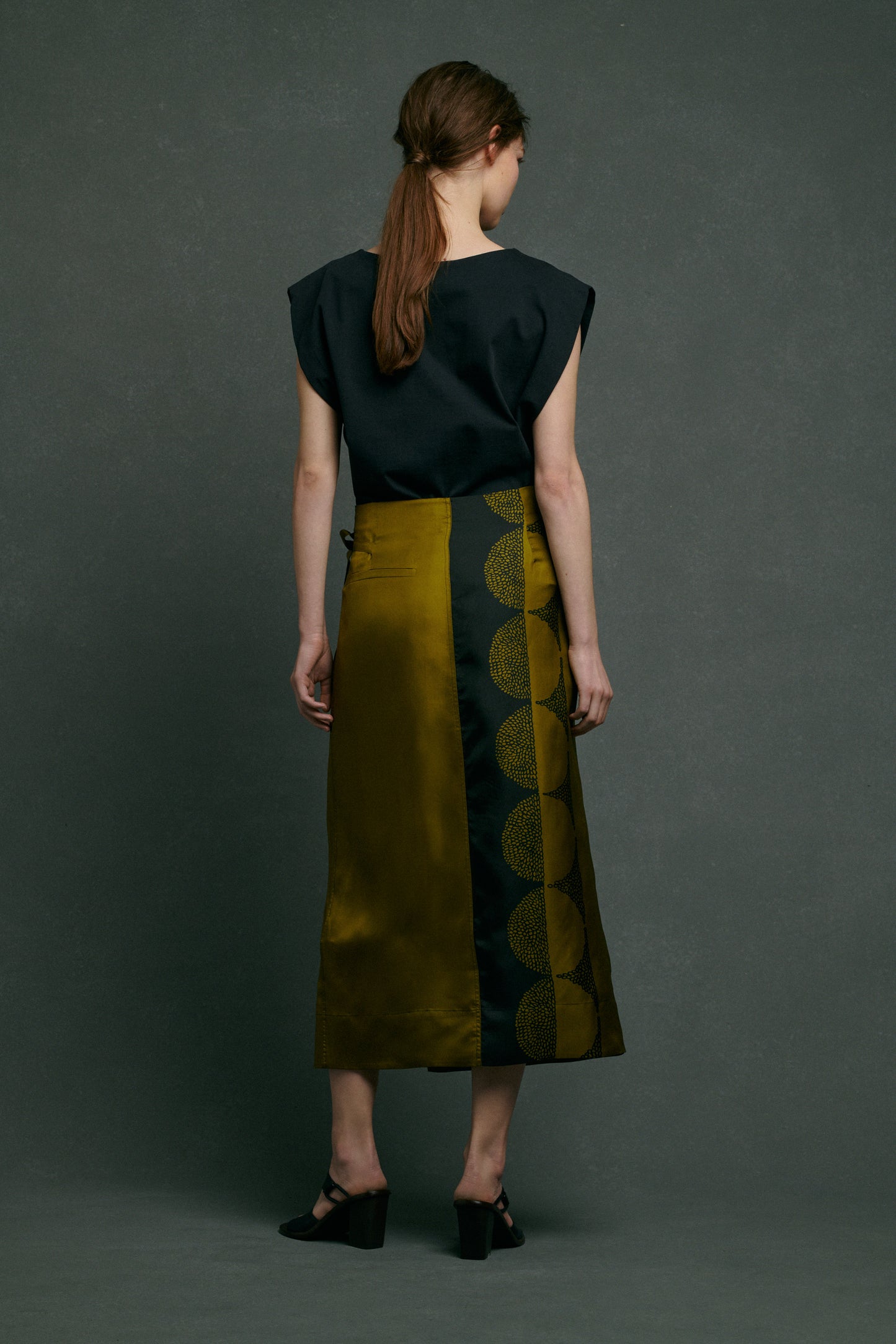 Jupe Tensi - Kaki/Noir - Soie - Femme