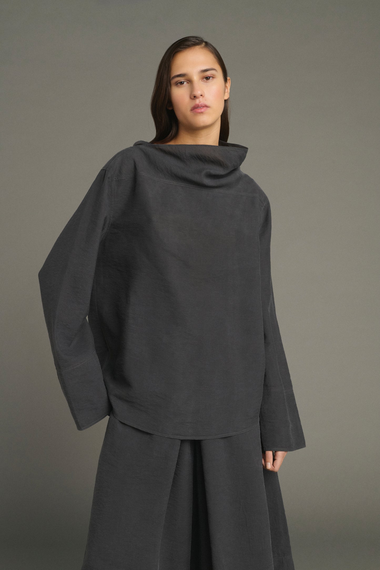 Blouse Laila - Anthracite Grey - Silk - Women