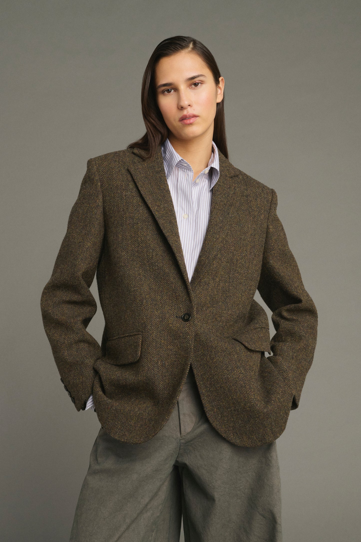 Sevres Jacket - Brown/Navy - Wool - Women