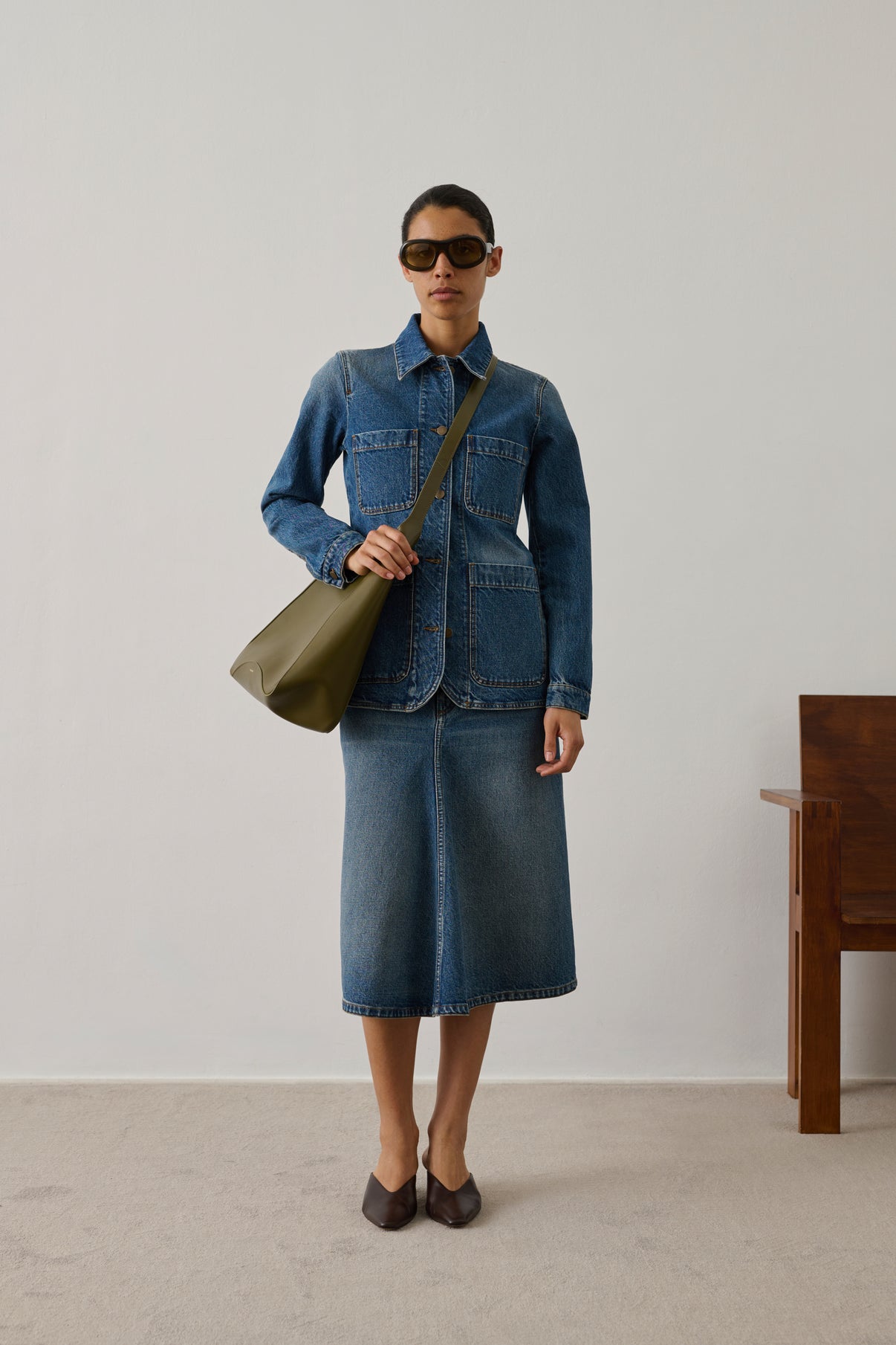 Halo skirt - Blue - Cotton - Women vue 1