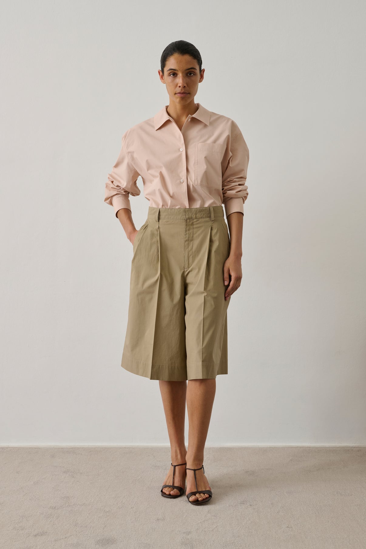 Imogen Bermuda shorts - Sand - Cotton - Women vue 1