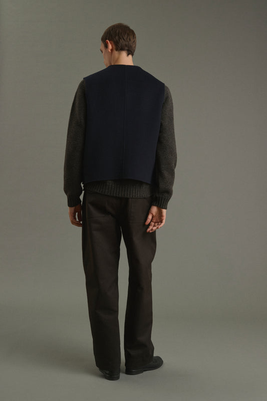 Romain jacket - Deep Navy - Double-Faced Fabric - Men