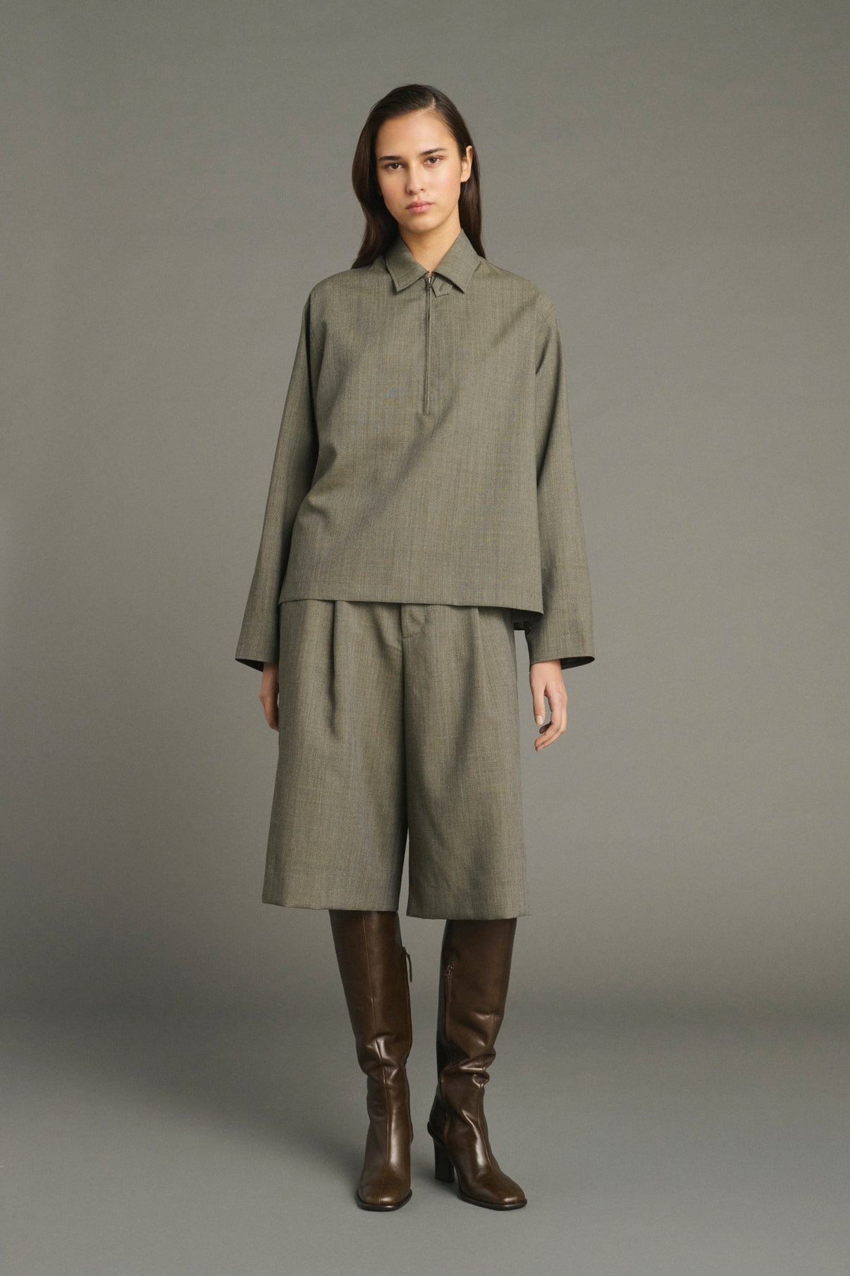 Jessie Blouse - Sage Green - Wool - Women vue 2
