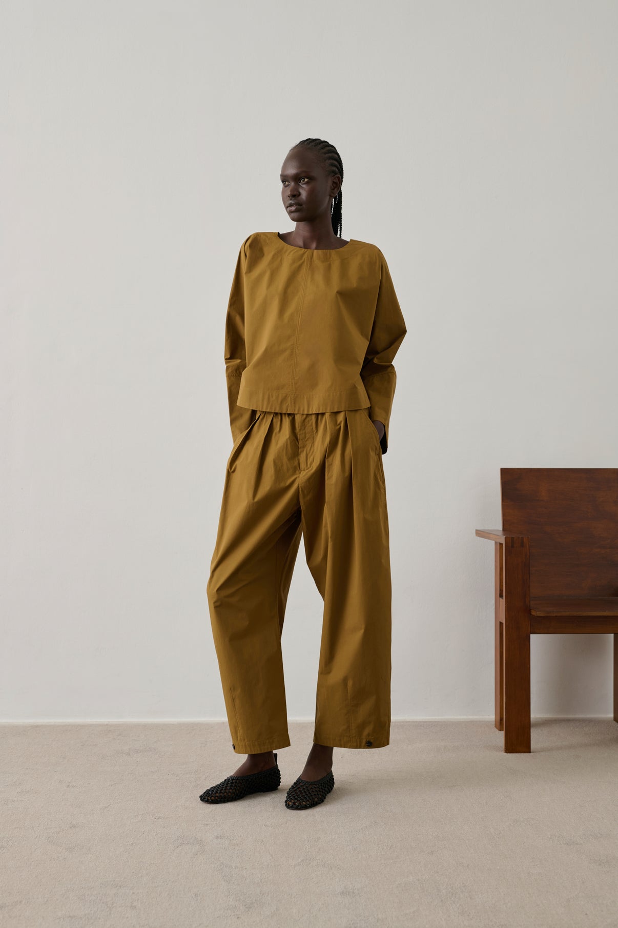 Pantalon Vernon - Caramel - Coton - Femme vue 1