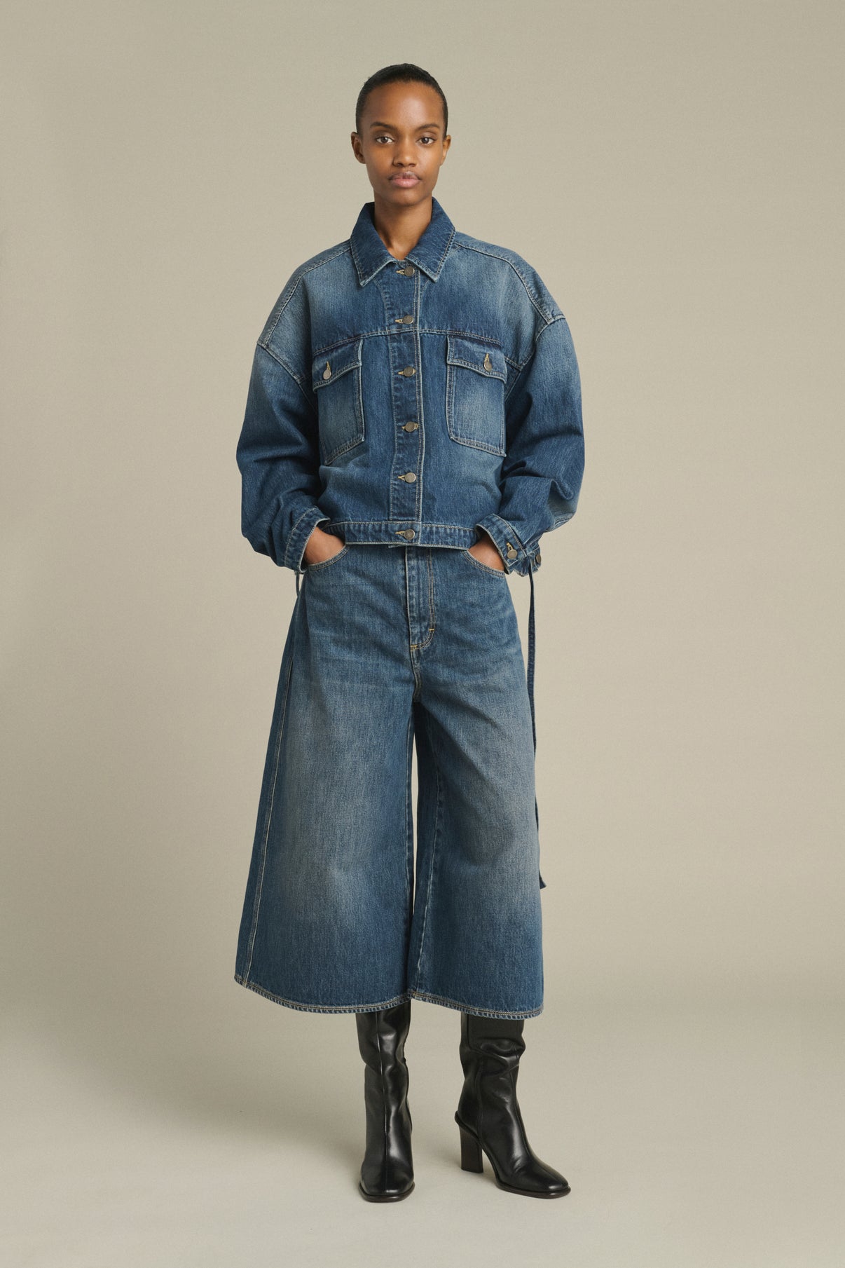 Lys Jacket - Washed Blue denim - Cotton - Women vue 4