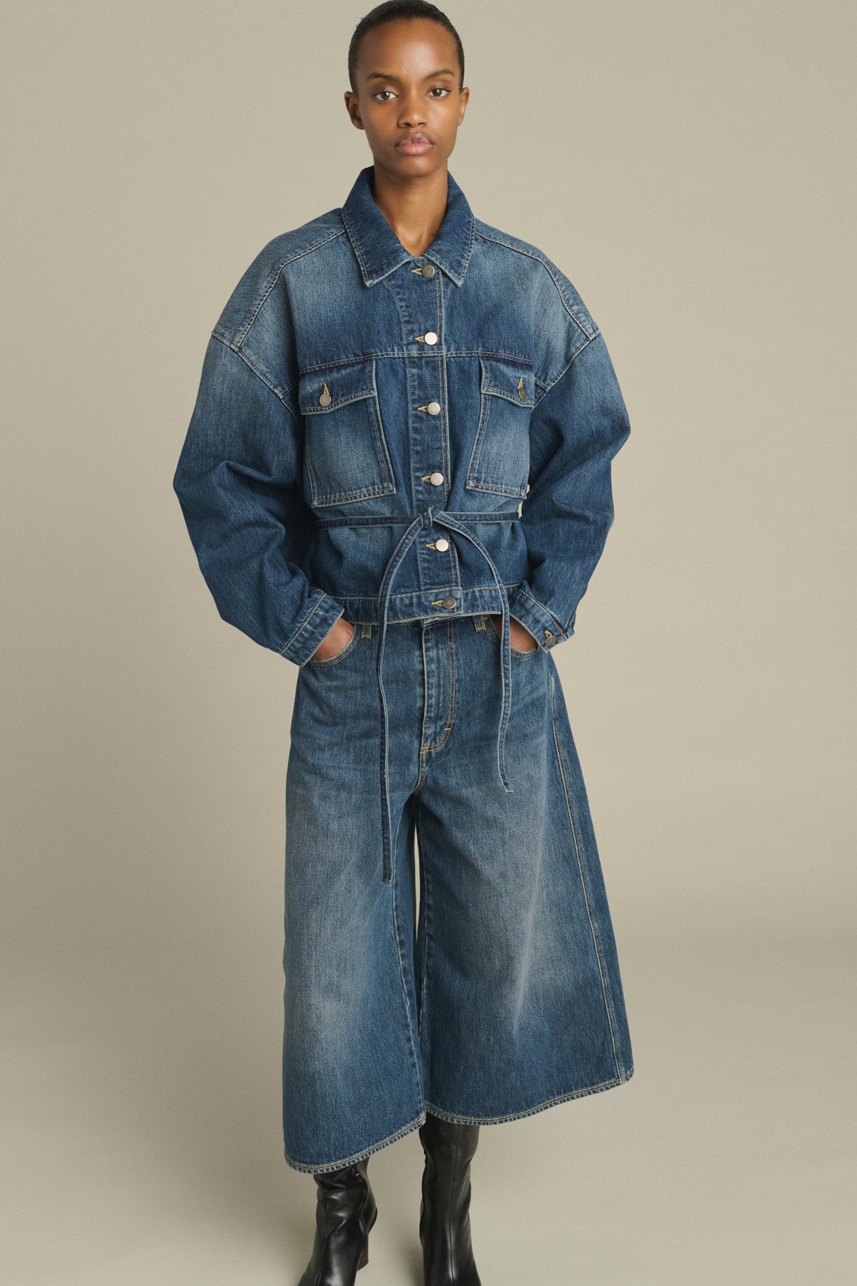 Lys Jacket - Washed Blue denim - Cotton - Women vue 3
