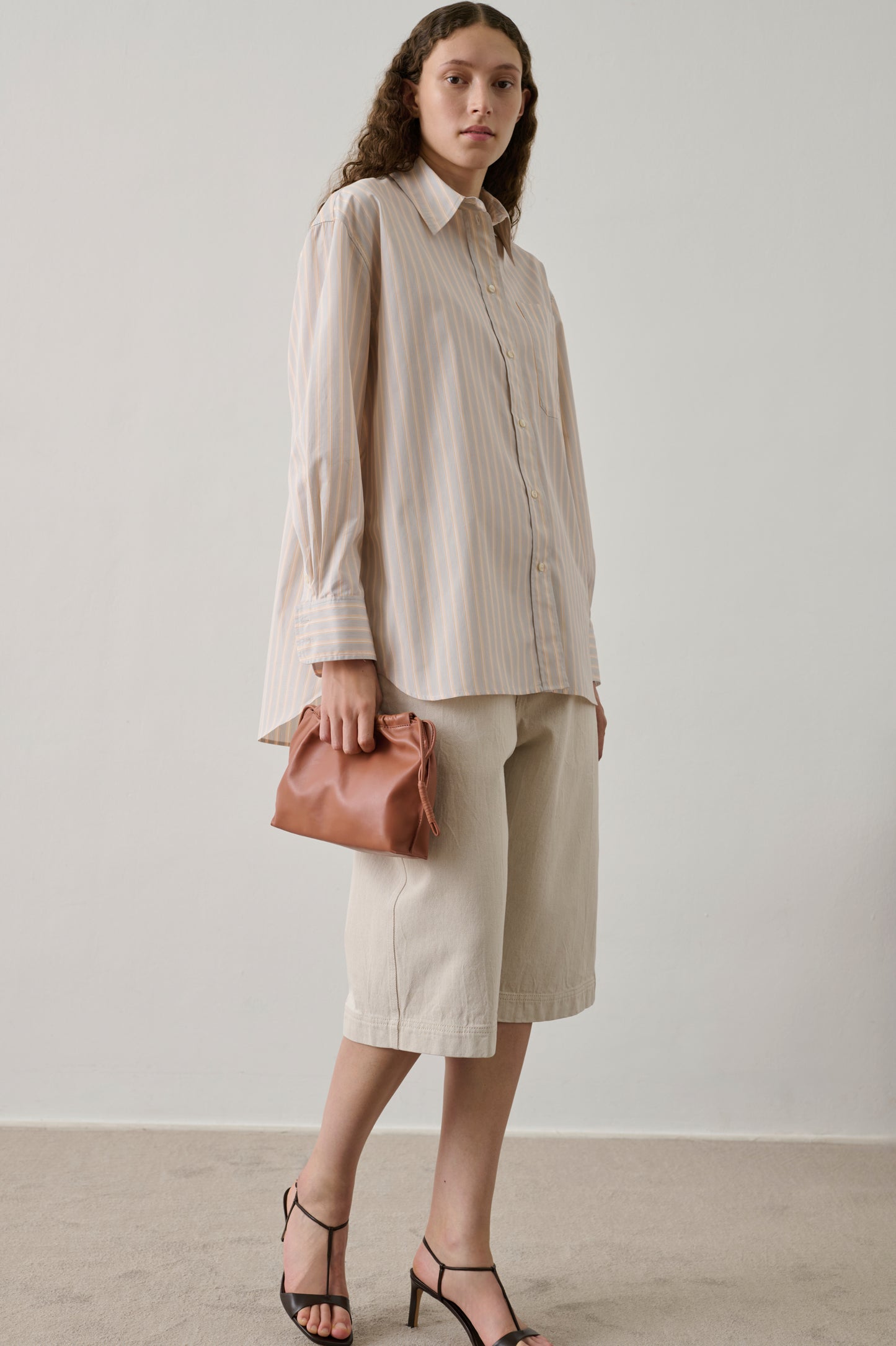 Shirt Carlotta - Orange/Grey - Cotton - Women