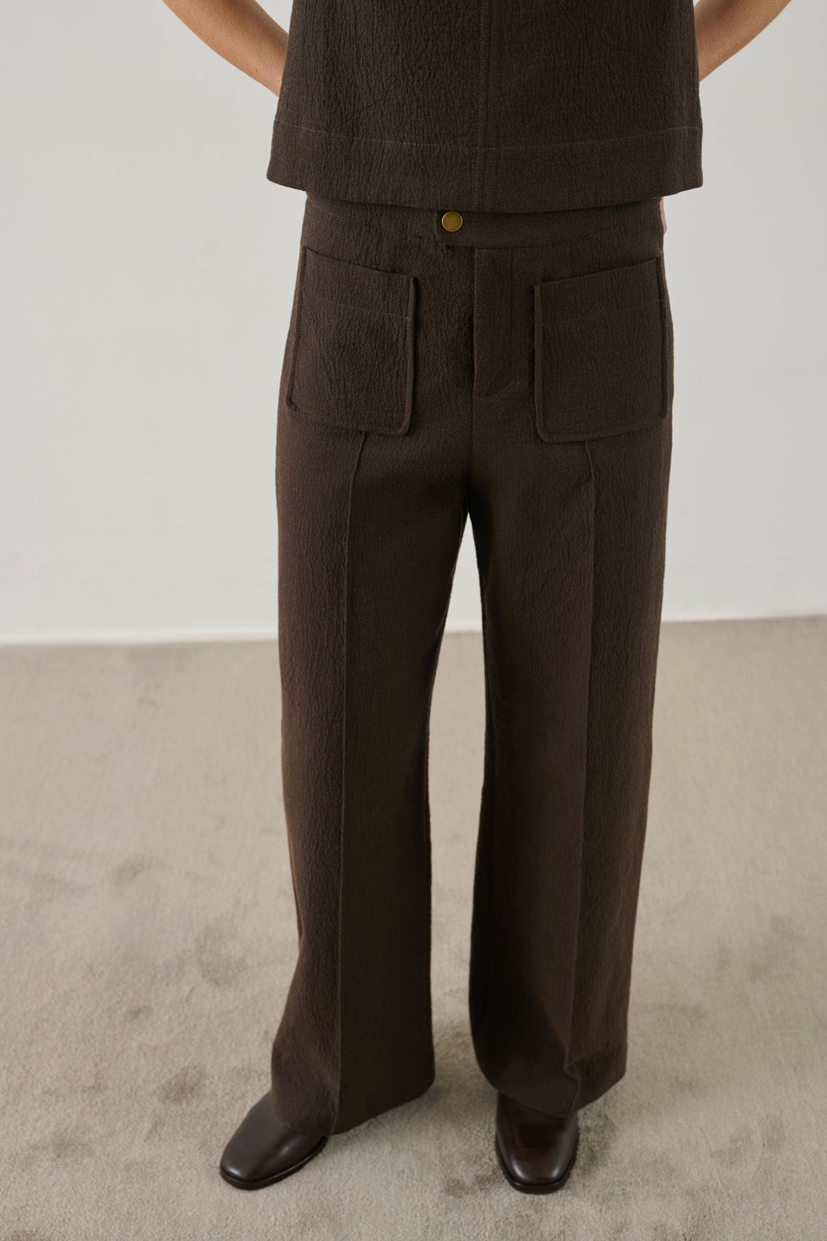 Pantalon Harry - Chocolat - Coton - Femme vue 2