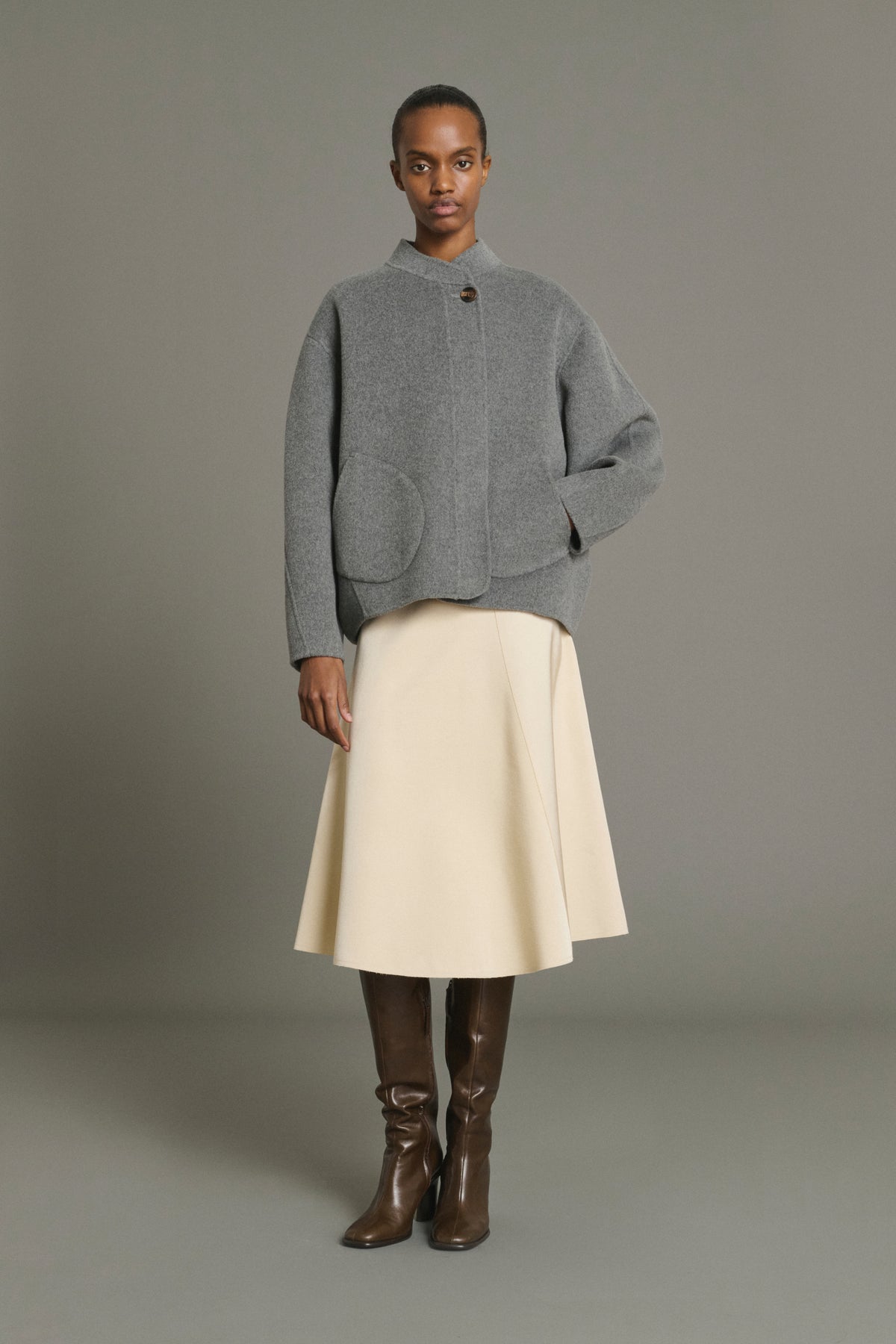 Windsor coat - Light Grey - Wool - Women