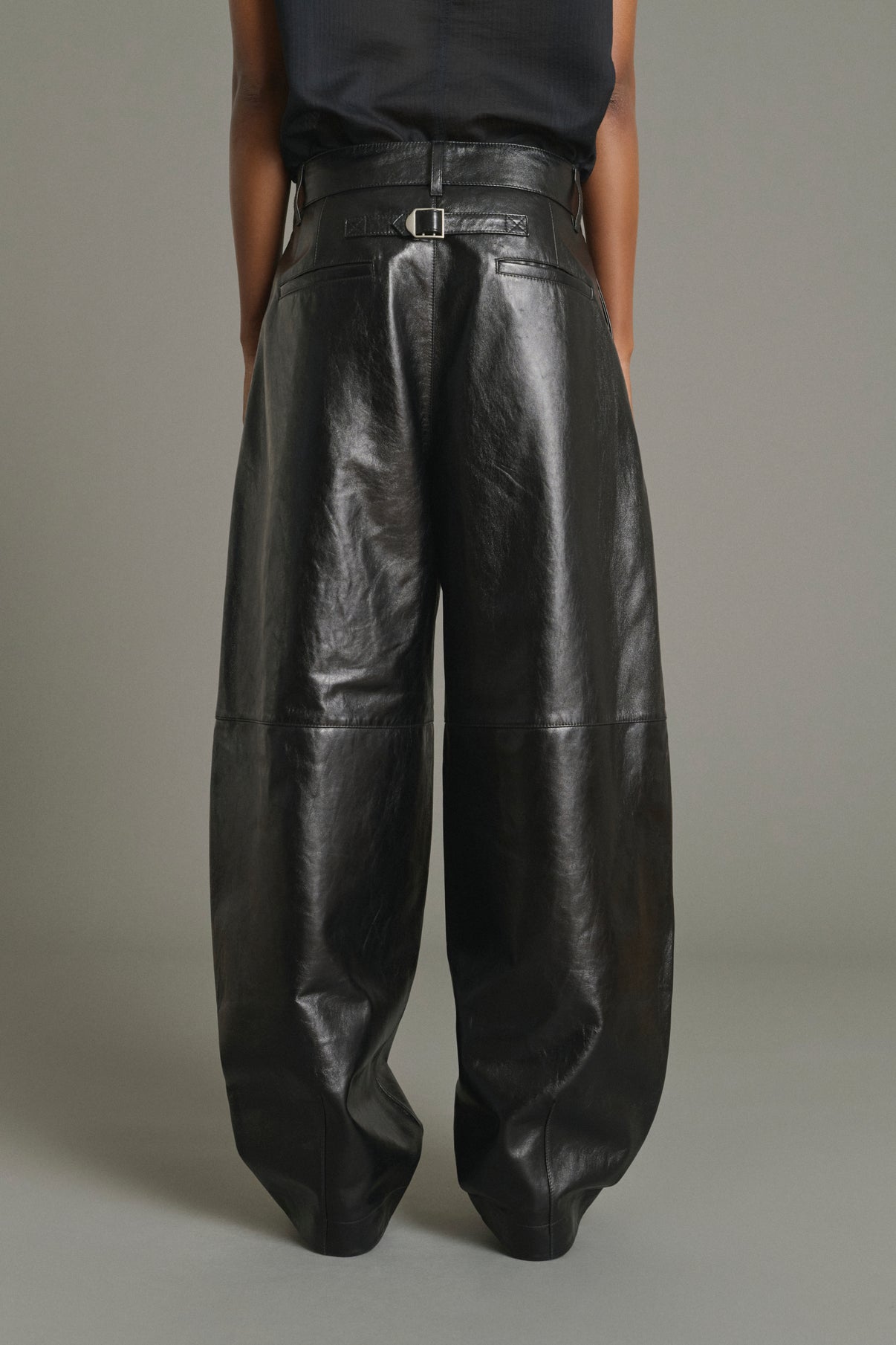 Julien trousers - Black - Leather - Women vue 4
