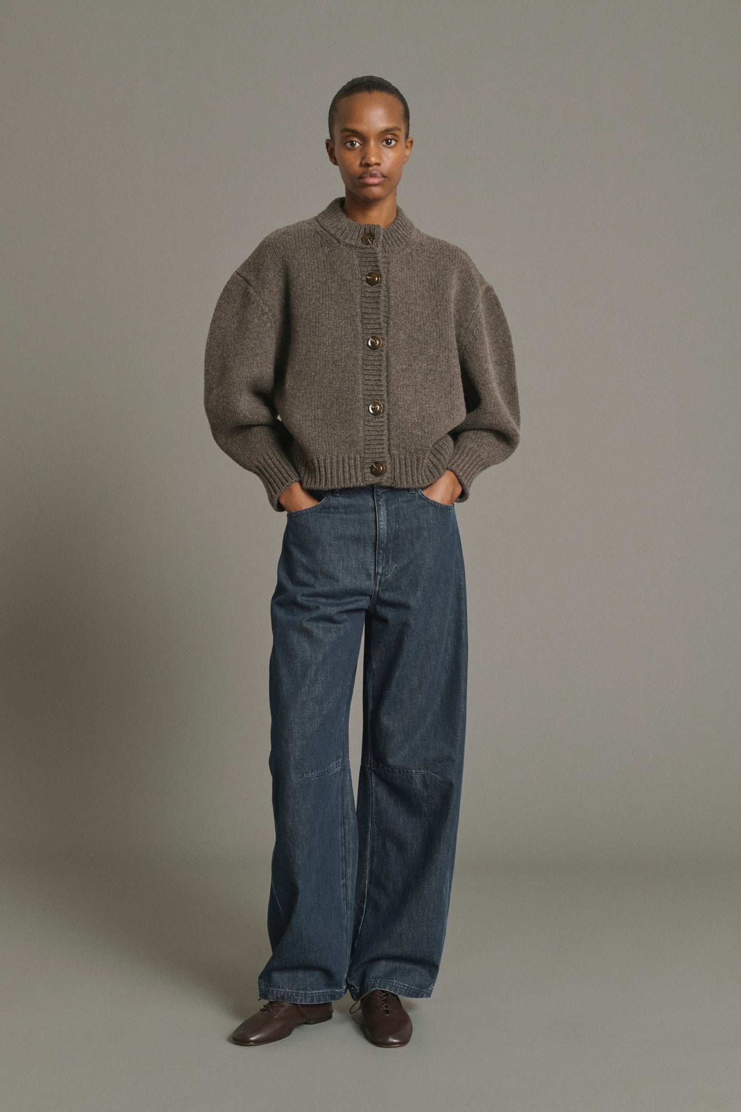 Cardigan Leonard - Marron Glacé - Merino Wool - Women