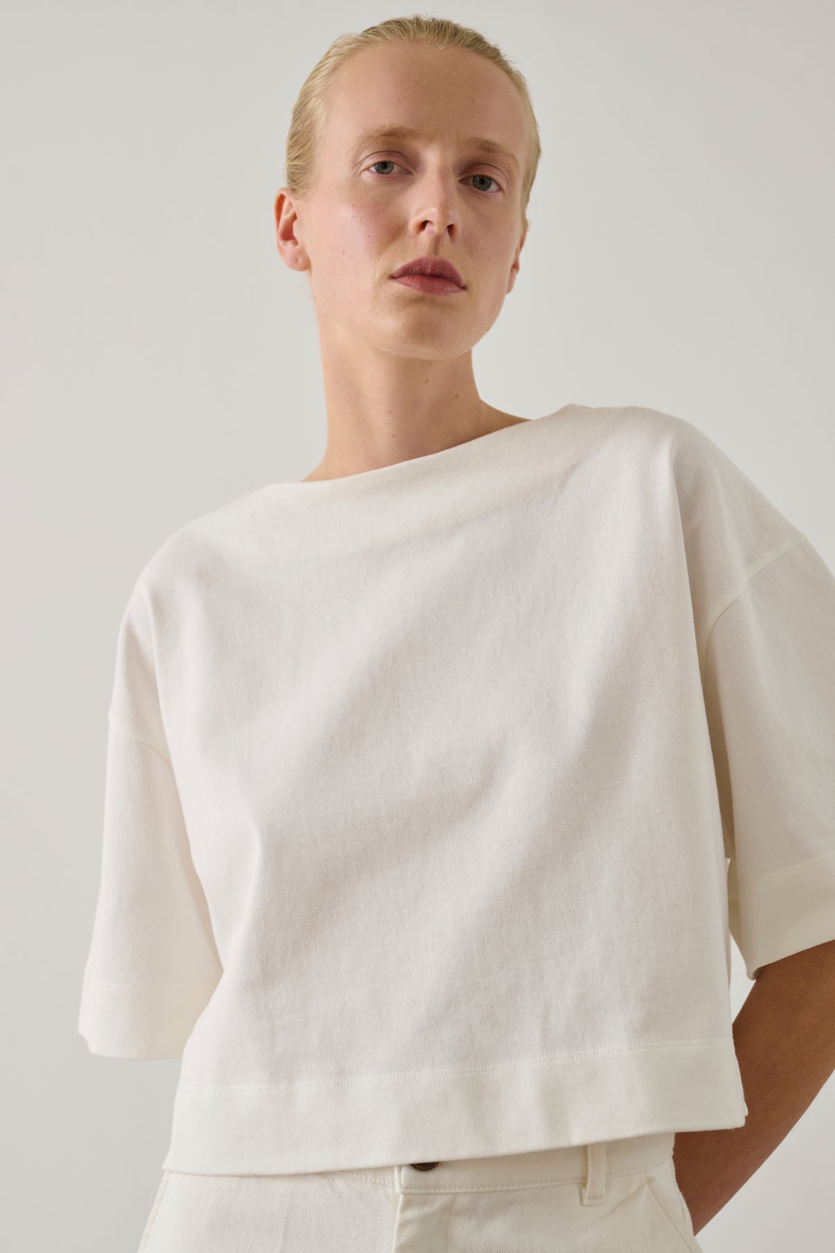 Davina t-shirt - Off White - Cotton - Women vue 3