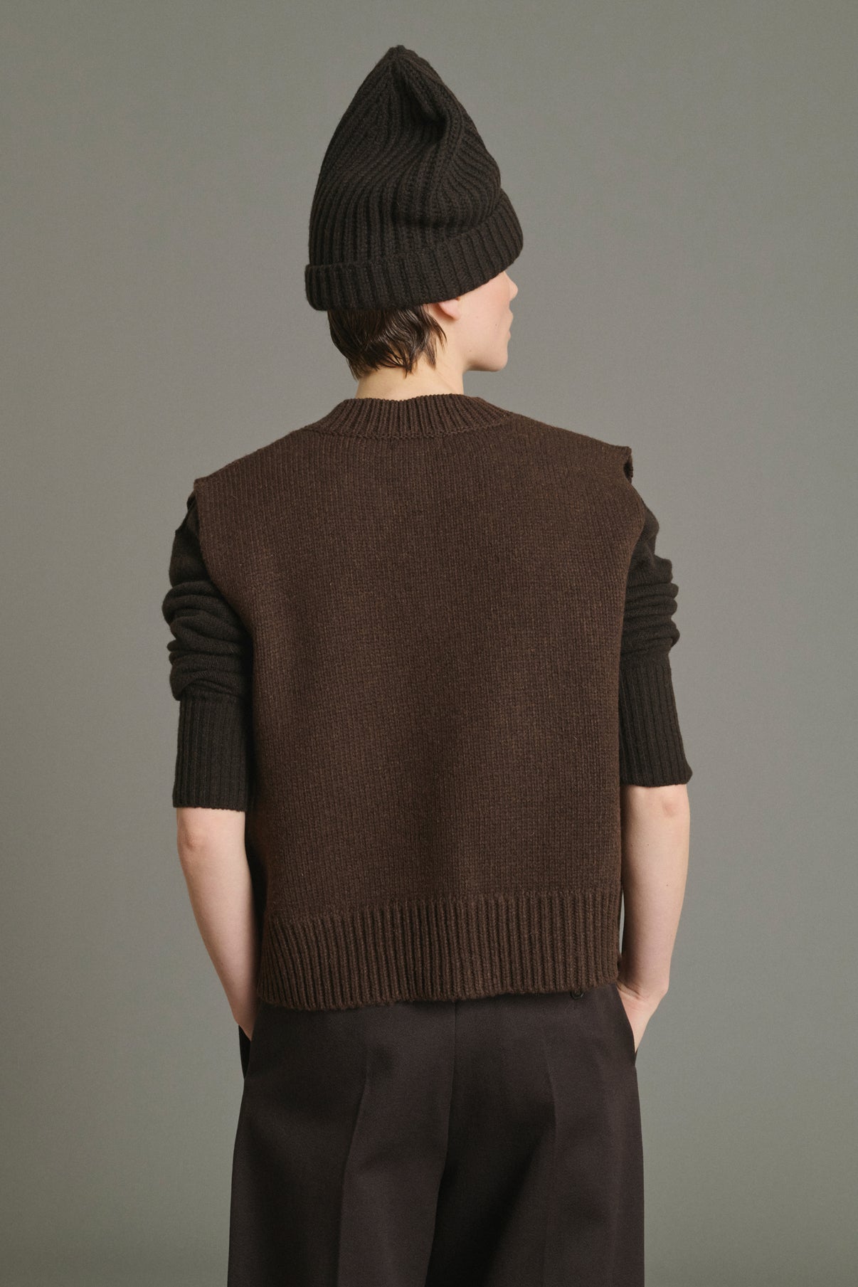 Cardigan Kalyanee - Chocolate - Wool - Women vue 4