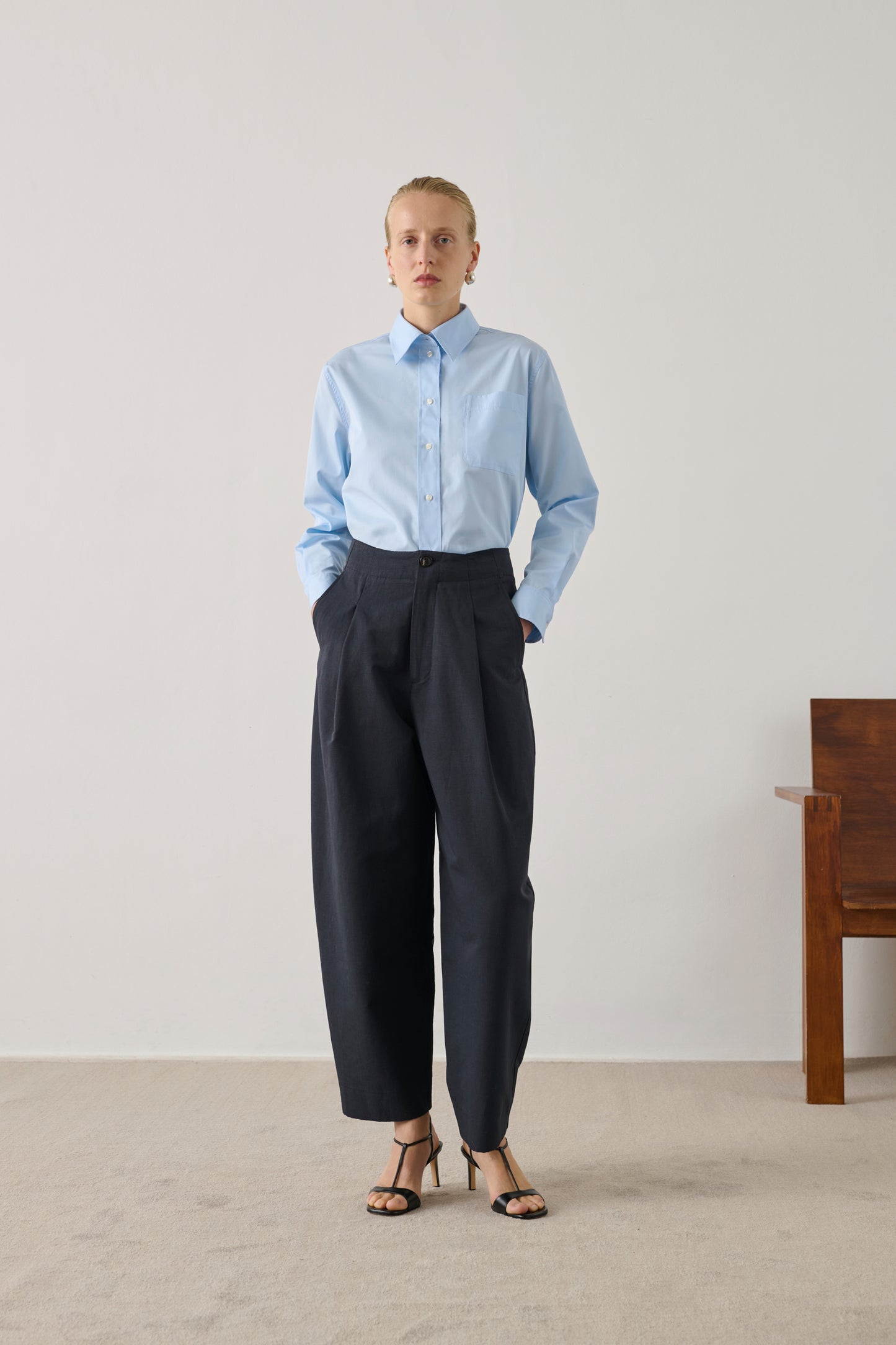 Chemise Saphir - Bleu Ciel - Coton - Femme