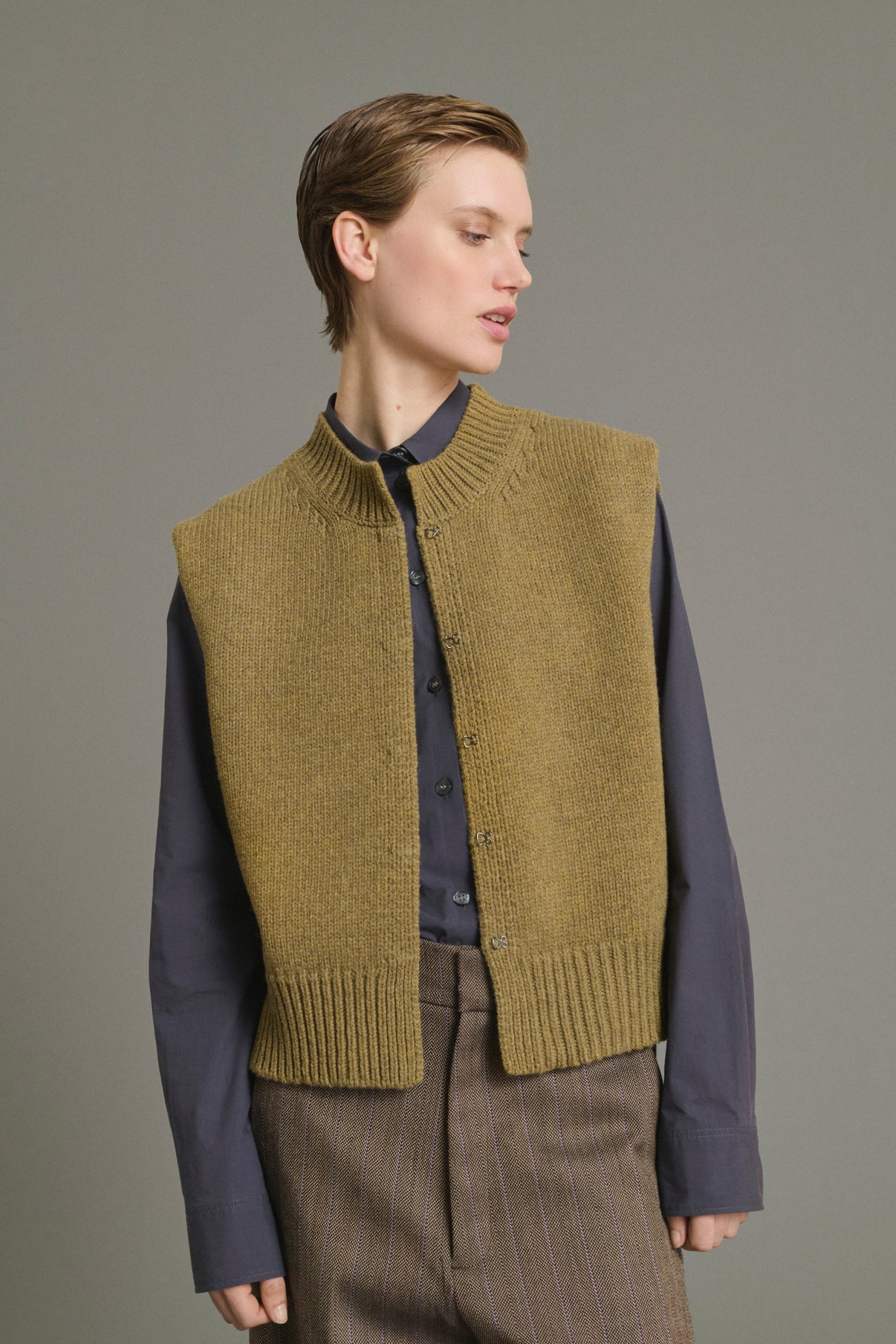 Kalyanee Cardigan - Lime - Wool - Women vue 3
