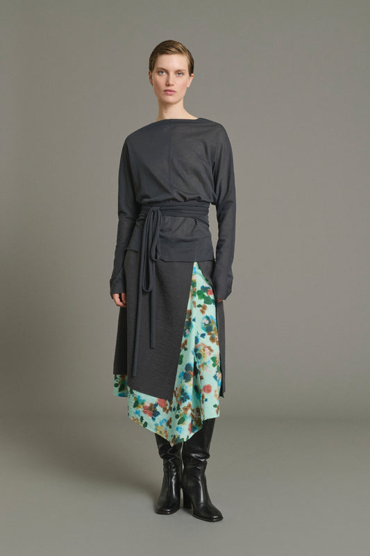 Joy skirt - Turquoise - Silk - Women