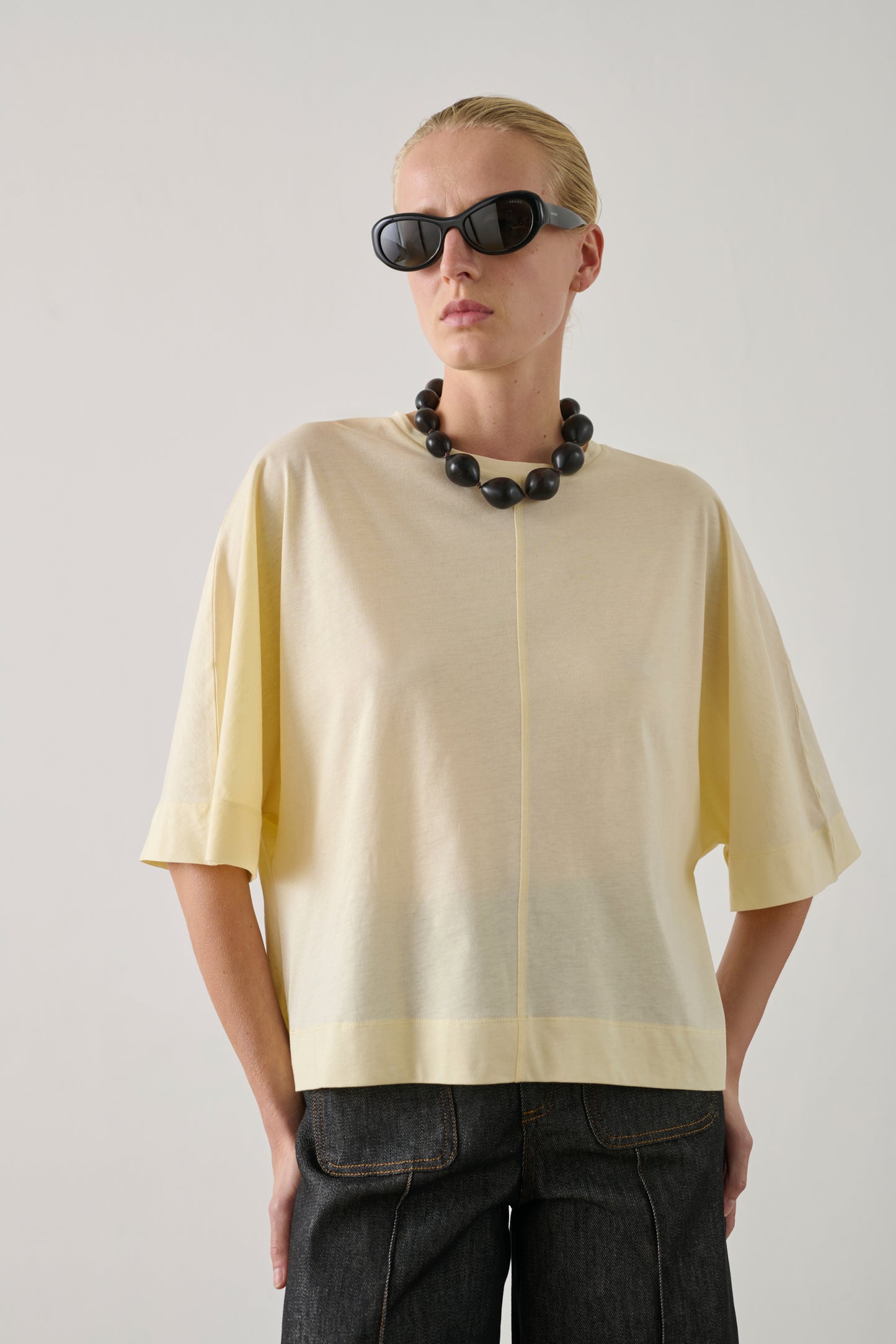 Helsinki t-shirt - Pale Yellow - Cotton - Women