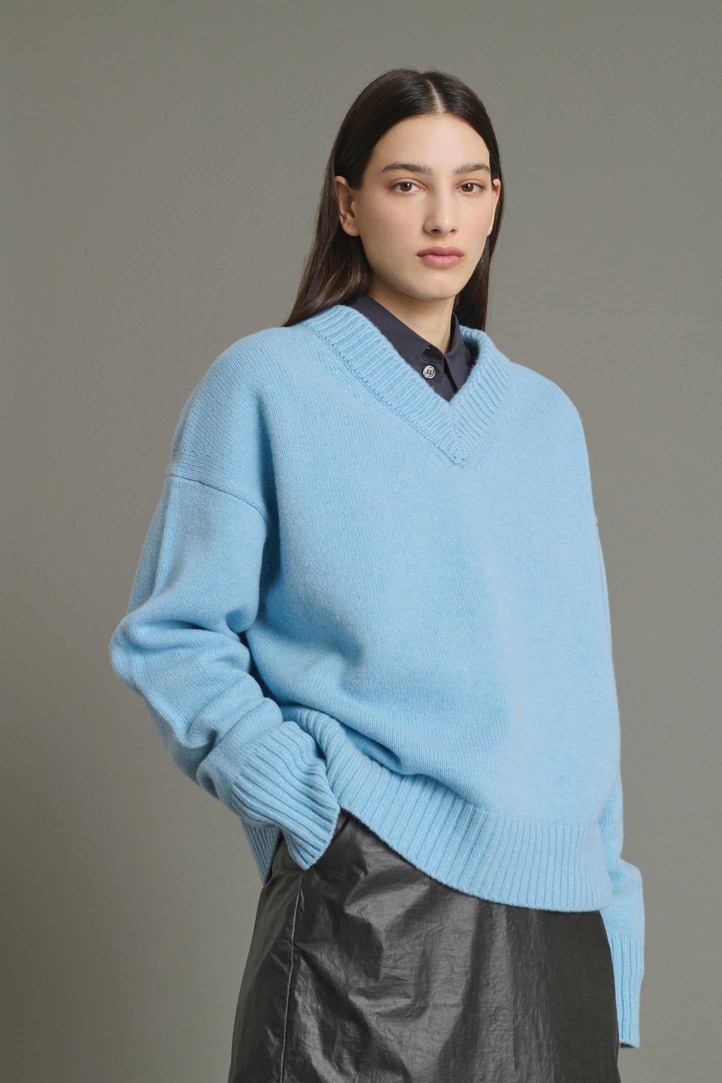 Julie Pullover - Light Blue - Merino Wool - Women