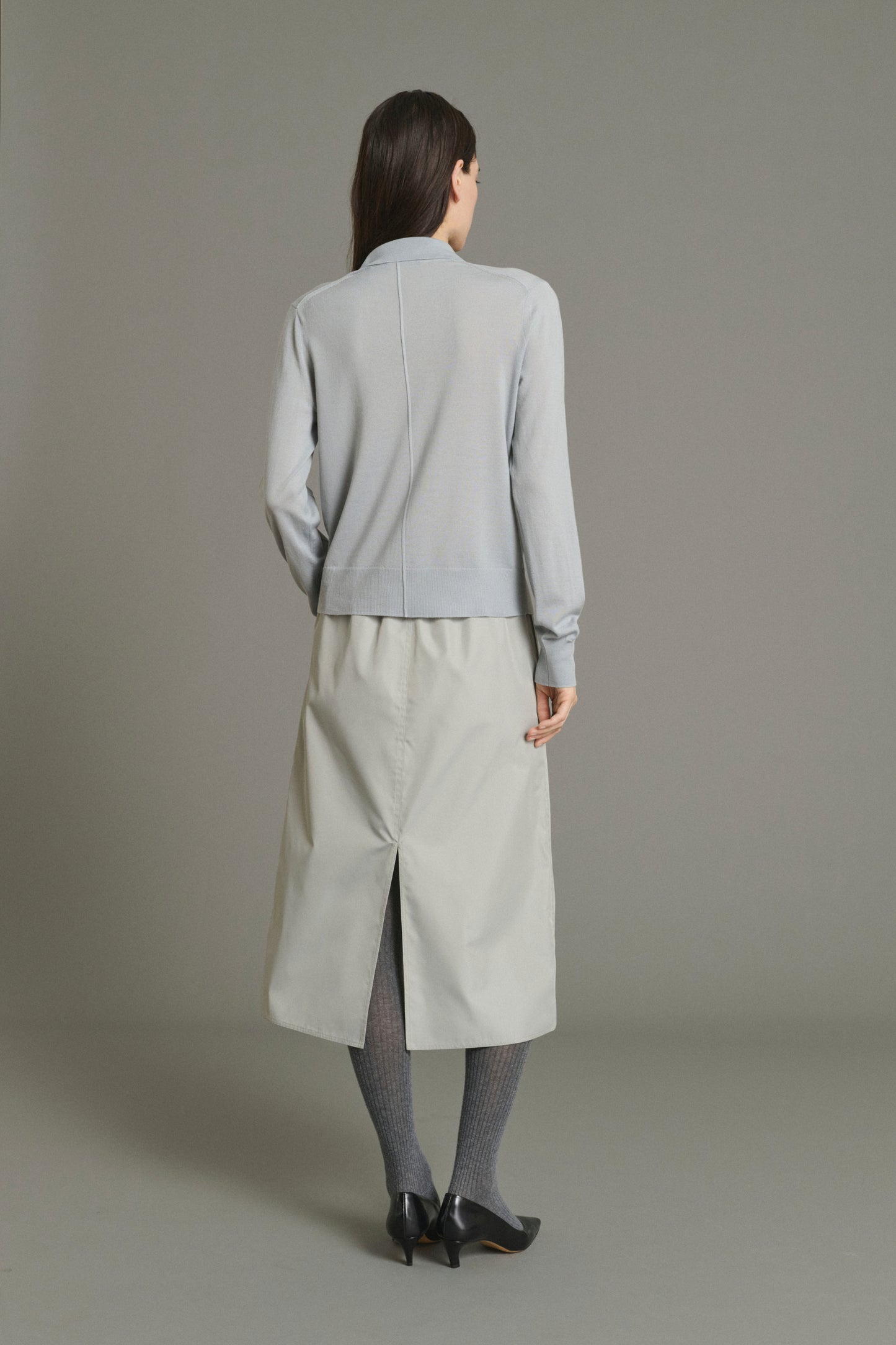 Hailey Cardigan - Pale Blue - Merino Wool - Women