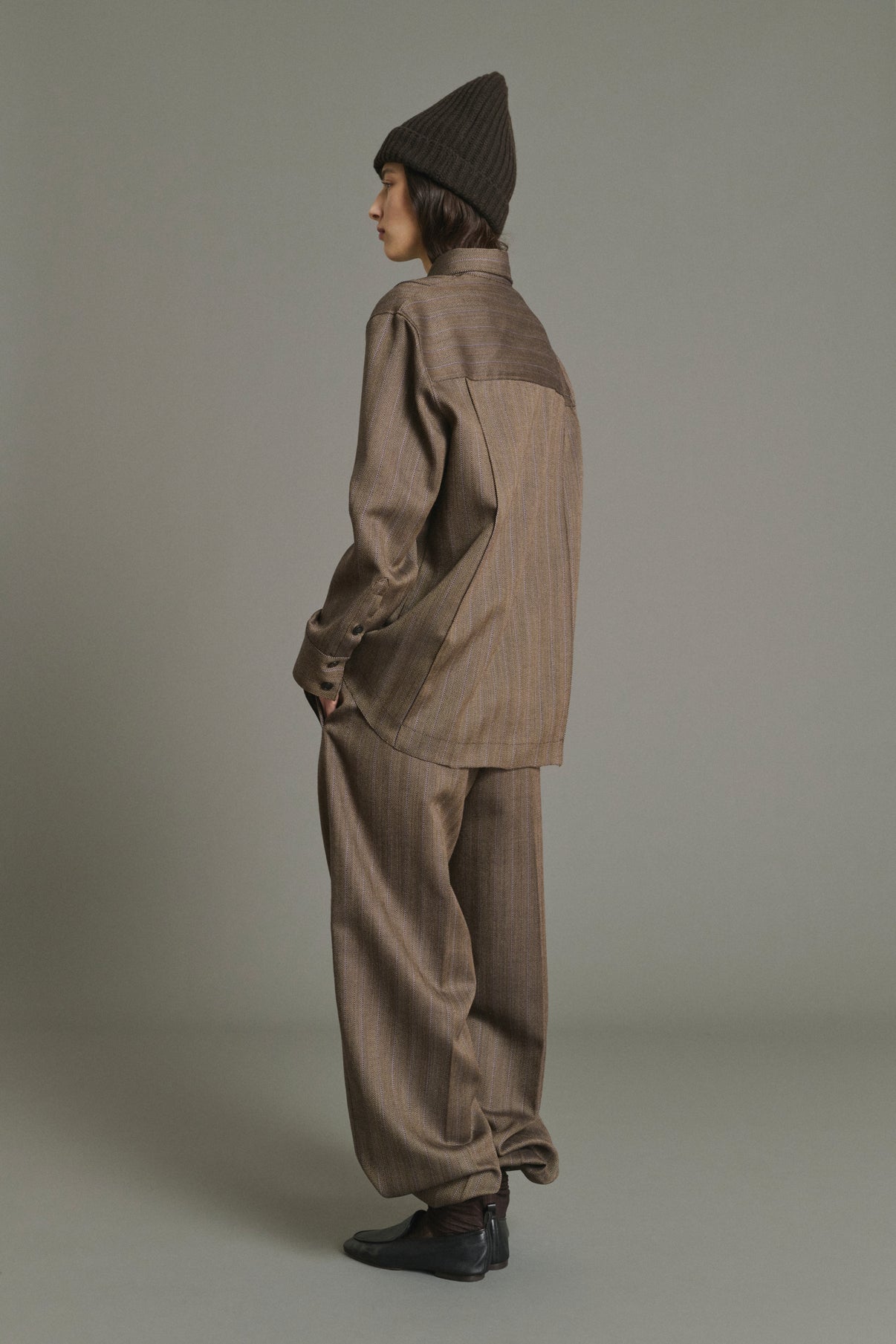 Shirt Lisbonne - Brown/Mauve - Wool - Women vue 4