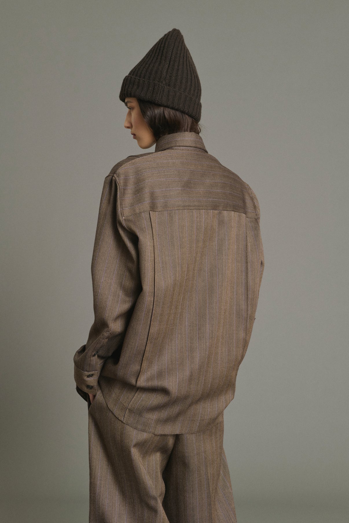 Shirt Lisbonne - Brown/Mauve - Wool - Women vue 2