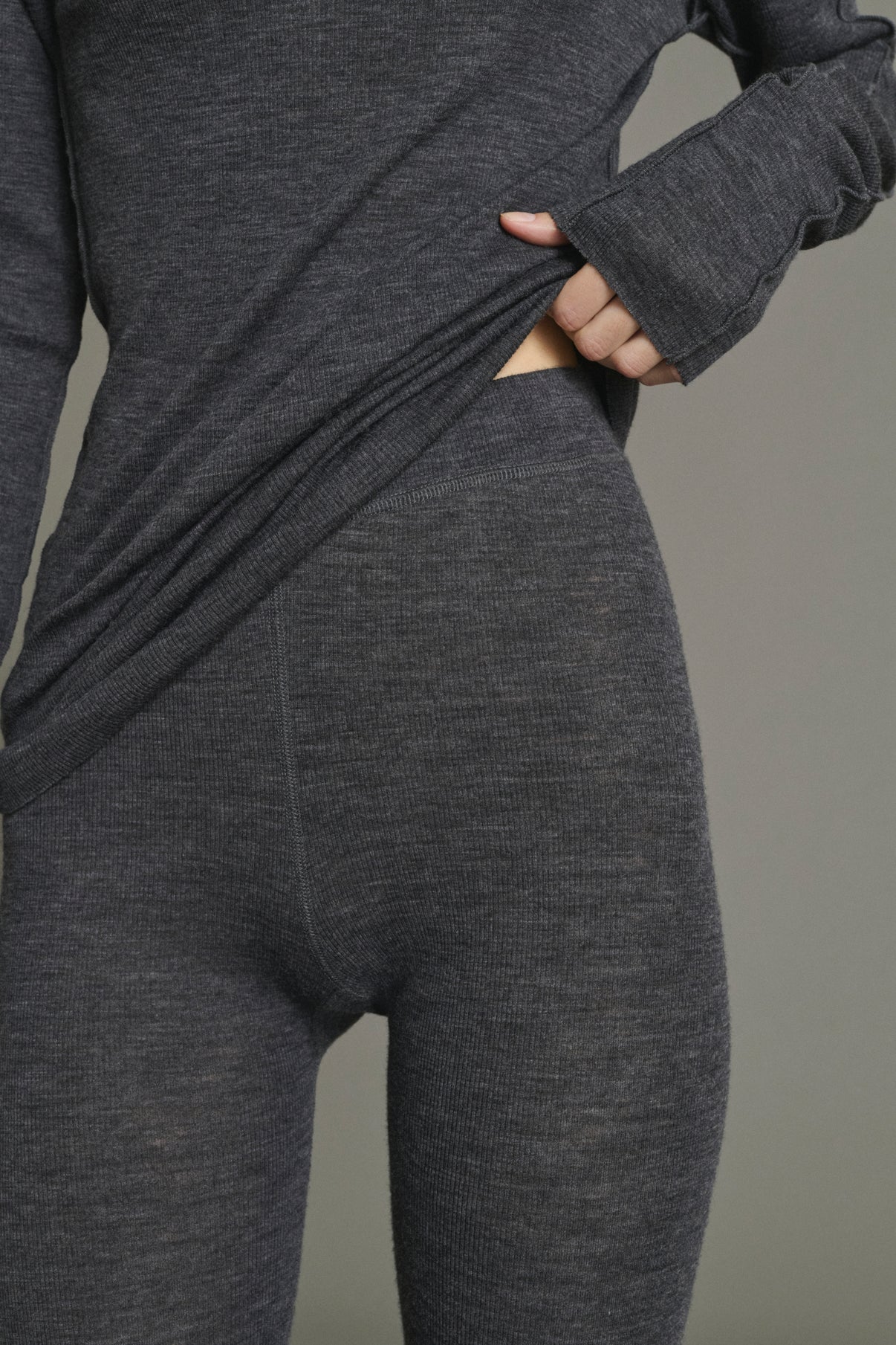Jen Legging - Anthracite Grey - Wool - Women vue 4