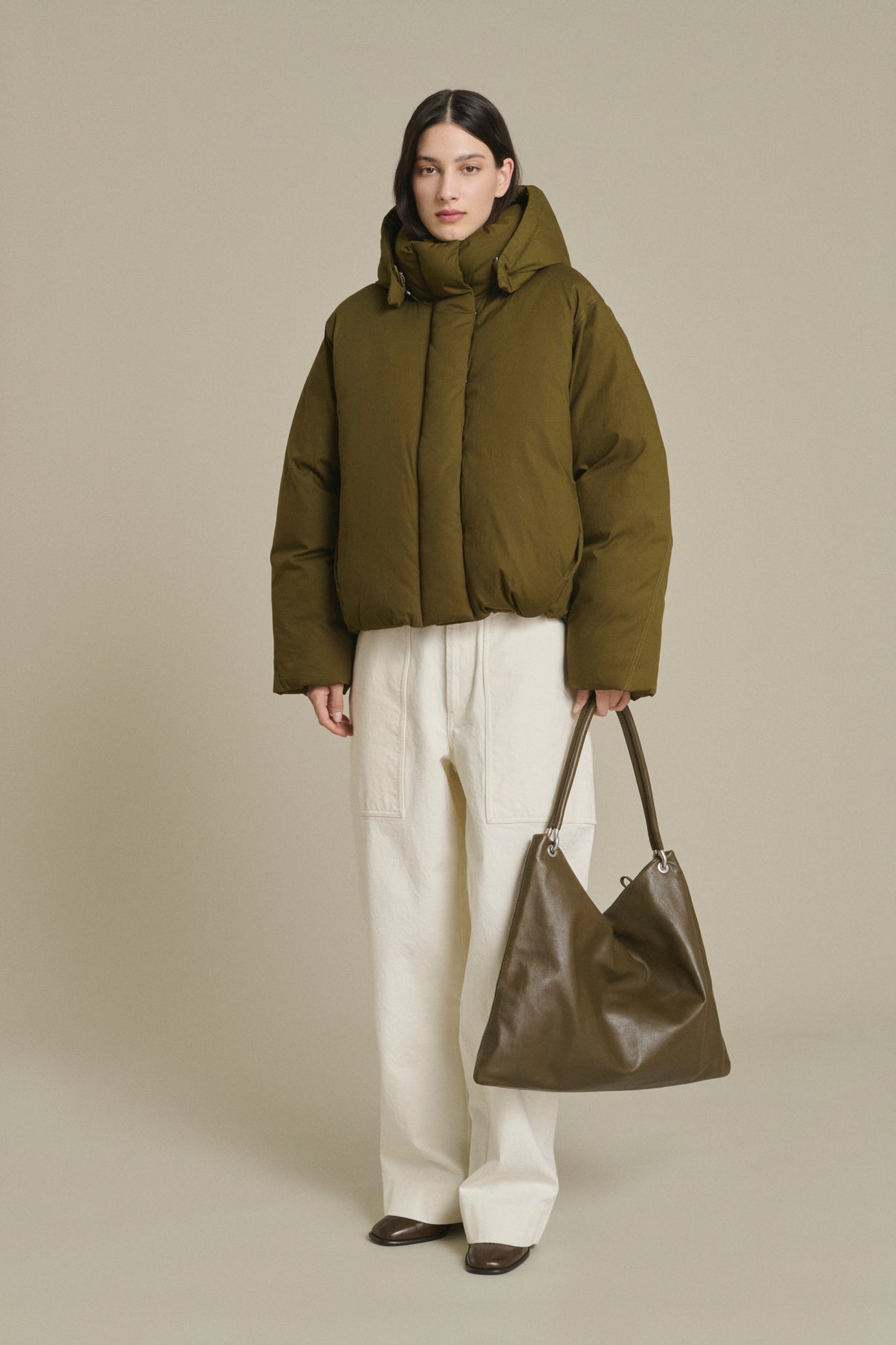 Java puffer jacket - Khaki - Cotton - Women vue 1