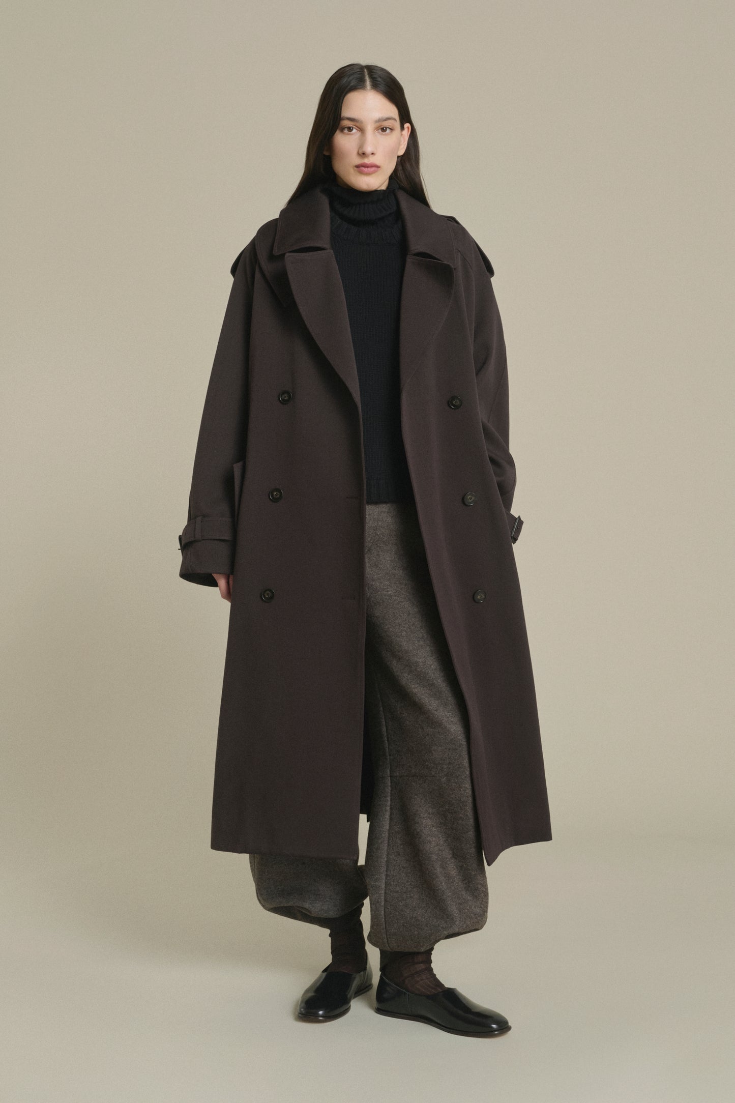 Lazare Coat - Ebony - Wool - Women