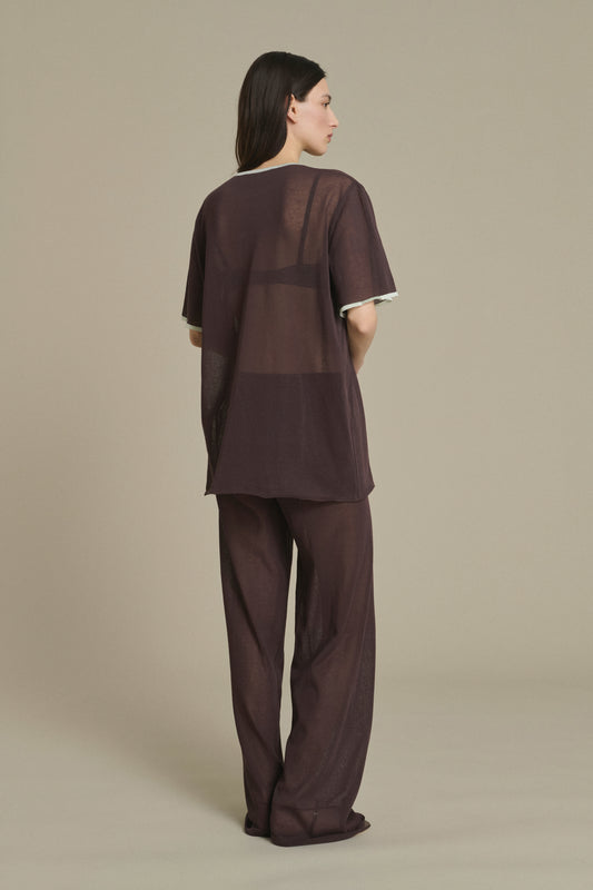 Pantalon Nico chocolat en maille Soeur & TL180 - Soeur