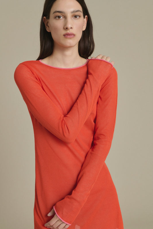 Robe Irene mini rouge orangé en maille Soeur & TL180 - Soeur