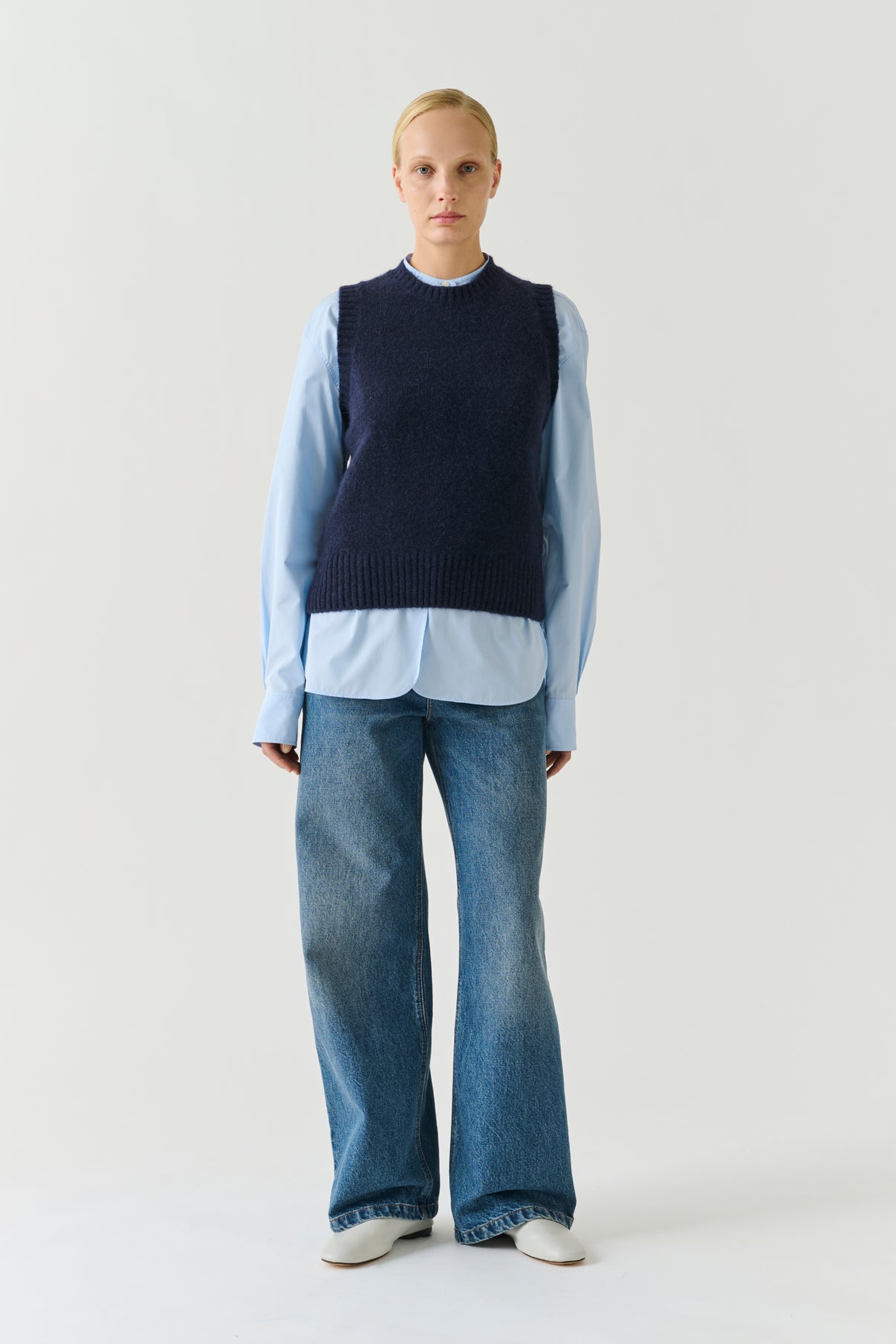 Namaste pullover - Navy - Wool - Women vue 2